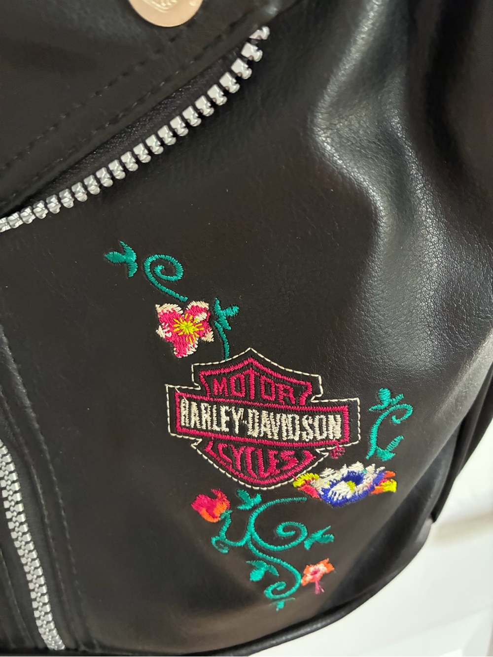 Harley-Davidson Black Faux Leather Backpack, Size: 11"L X 2.5"W X 10"H - Picture 3 of 6